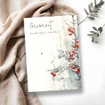 Chic Red Snow Winter Berries Earring Stud Holder Business Card<br><div class="desc">If you need any further customisation please feel free to message me on yellowfebstudio@gmail.com.</div>
