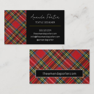 Chic Red Tartan Plaid Business Card