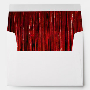 Chic Red Tinsel Stripes Envelope