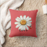 Chic Red White Daisy Flowers   Cushion<br><div class="desc">Chic Red White Daisy Flowers</div>