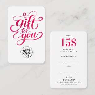 Chic Red White Gift Discount Painted Calligraphy Card