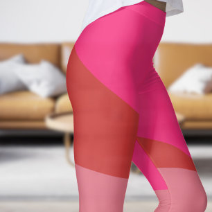 Chic Red with Cream Angles Leggings