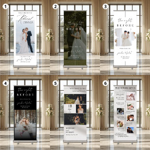 Chic Rehearsal Dinner Custom Photo Modern Retractable Banner