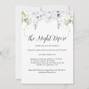 Chic Rehearsal Dinner Night Before Greenery Floral Invitation