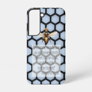 Chic Religious Blue Black Honeycomb Queen Bee Samsung Galaxy Case
