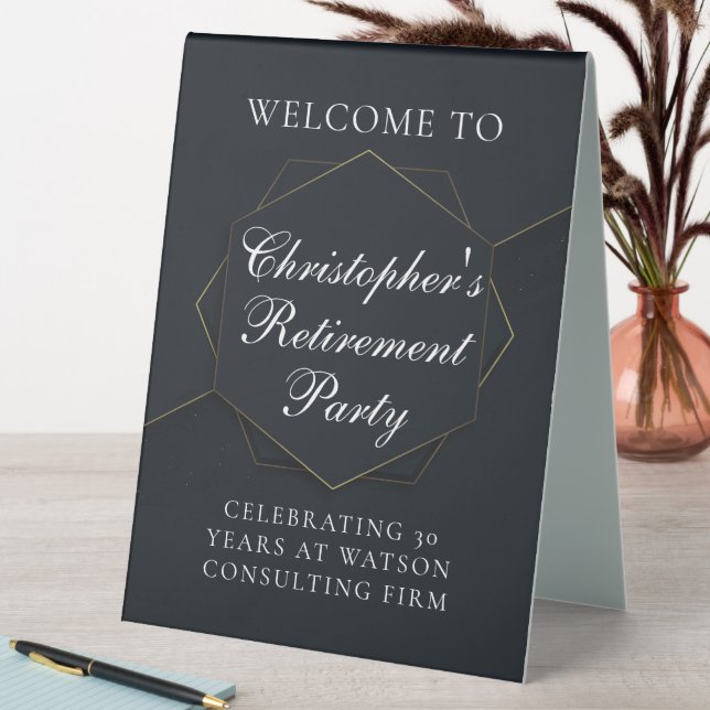 Chic Retirement Party Personalised Welcome (In SItu (Table))