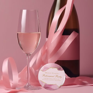 Chic Retirement Party Pink Gold Agate Custom Bottle Opener