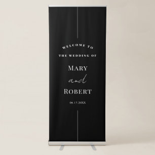Chic retractable calligraphy wedding welcome banne banner
