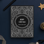 Chic retro art deco Merry Christmas Holiday Card<br><div class="desc">Retro and elegant style for this serie of art deco customisable cards.</div>