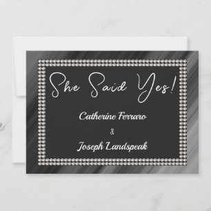 Chic Retro Black & White Pearls Save The Date