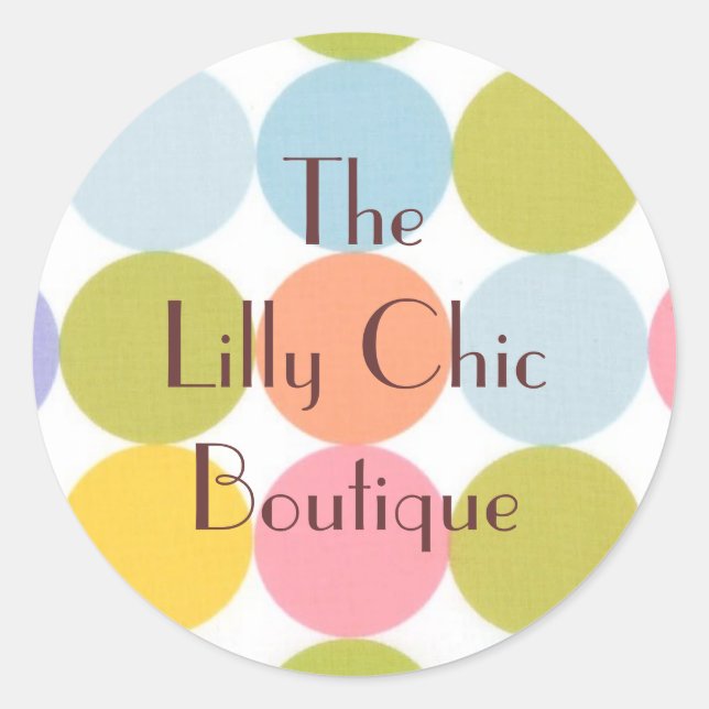 CHIC RETRO BUSINESS / OCCASION GIFT WRAP STICKER (Front)