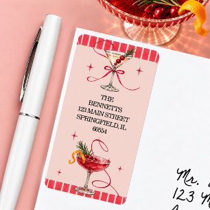 Chic Retro Christmas Cheer Return Adress Label