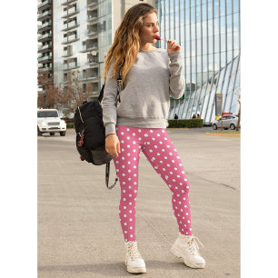 Pink polka dot leggings best sale