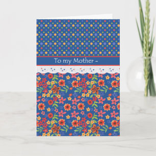 Chic Retro Floral Faux Lace Mother's Day Card