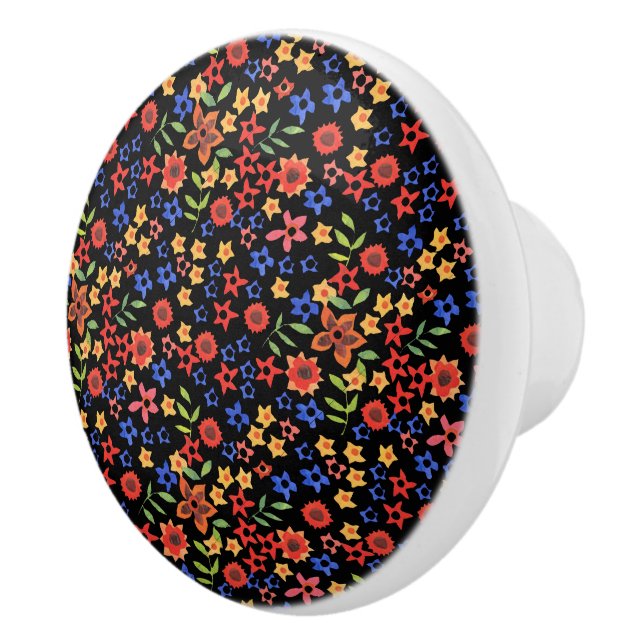Chic Retro Floral Print Custom Drawer Knob (Right)