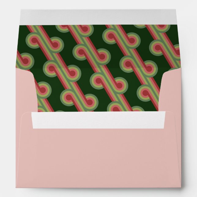 Chic Retro Funky Abstract Waves Art Pattern Envelope (Back (Bottom))