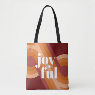 Chic Retro Funky Abstract Waves Art Pattern Tote Bag