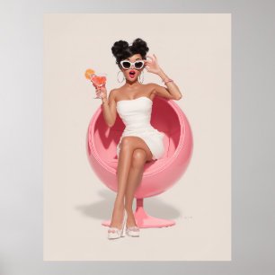 Chic Retro Glam Vibes Poster