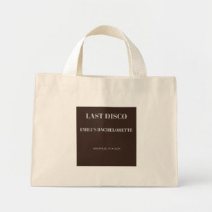 Chic Retro Last Disco Bachelorette Favour Mini Tote Bag