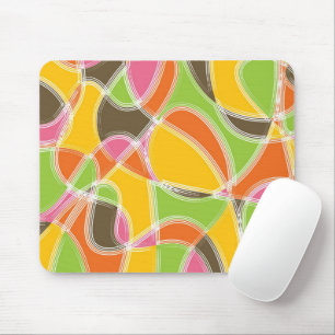 Chic Retro Mod Art Colourful Summer Pattern Mouse Mat