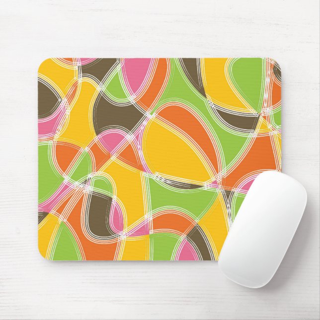 Chic Retro Mod Art Colourful Summer Pattern Mouse Mat (With Mouse)