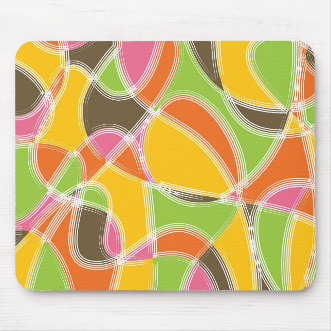 Chic Retro Mod Art Colourful Summer Pattern Mouse Mat (Front)