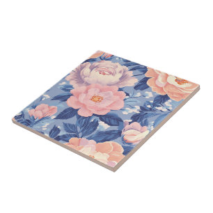 Chic Retro Rose Ceramic Tiles  For Rustic Kitchen