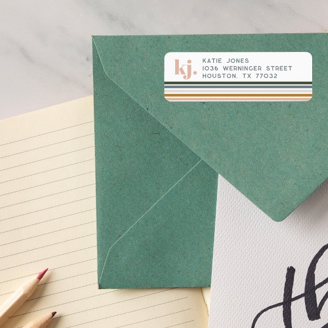 Chic Retro Stripes Monogram  (Creator Uploaded)