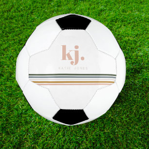 Chic Retro Stripes Monogram Football