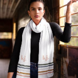 Chic Retro Stripes Monogram Scarf<br><div class="desc">A minimalist monogram design with large typography initials in a classic font with your name below and chic retro rainbow coloured stripes. A festive scarf quickly adds texture, colour and seasonal flair to any outfit, outerwear or apparel. A trendy scarf also makes a thoughtful gift for anyone special in your...</div>