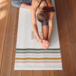 Chic Retro Stripes Monogram Yoga Mat<br><div class="desc">Create your own unique and personalised monogrammed custom printed yoga mat. Be different, Be you. A minimalist monogram design with large typography initials in a classic font with your name below and chic retro rainbow coloured stripes. Add your custom wording to this design by using the "Edit this design template"...</div>