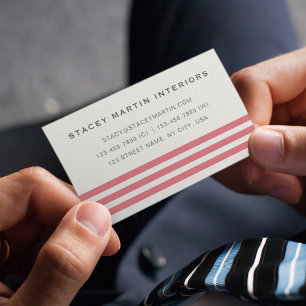 Chic Retro Vintage 70s 80s Minimalist Stripes Business Card