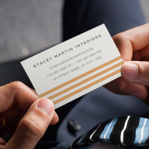 Chic Retro Vintage 70s 80s Minimalist Stripes Business Card