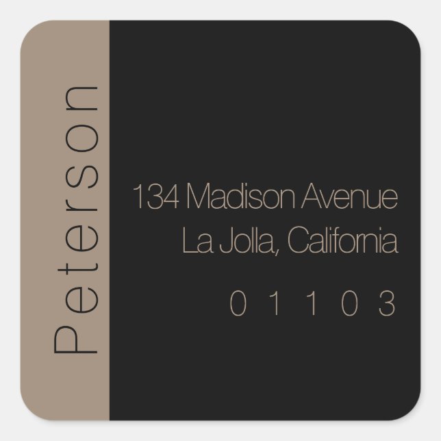 Chic Return Address Label with Side Accent (Front)