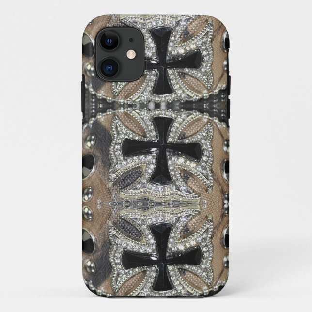 Chic rhinestone cowgirl western country cross Case-Mate iPhone case (Back)