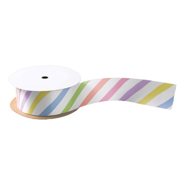 CHIC RIBBON_FUN PASTEL STRIPES SATIN RIBBON (Spool)