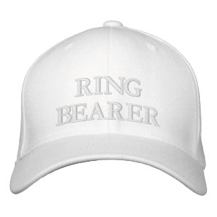 Chic Ring Bearer blush pink white wedding Embroidered Hat