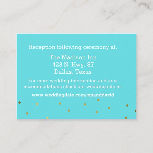 Chic Robins Egg Blue Wedding Enclosure Card (Front)