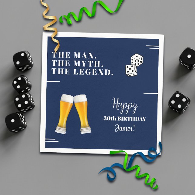 Chic Rolling Dices Pints 30th Birthday Napkin (Creator Uploaded)