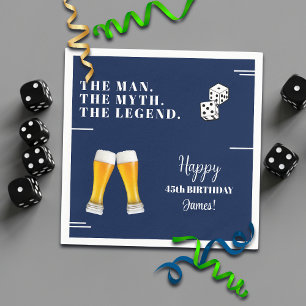 Chic Rolling Dices Pints 45th Birthday Napkin