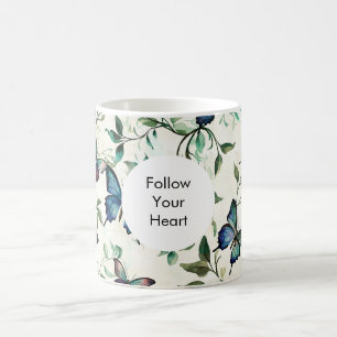 Chic Romantic Blue Butterflies   Coffee Mug