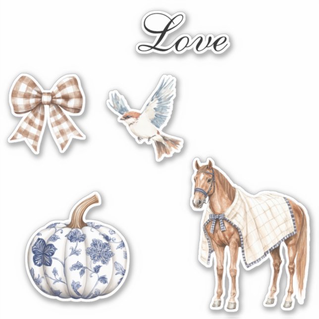 Chic Romantic Blue White Floral Wedding (Front)