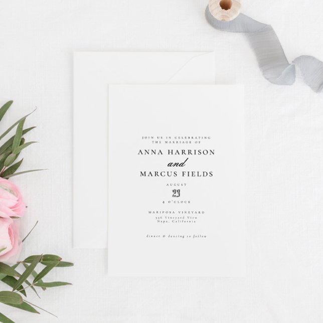 Chic Romantic Elegant Classic Wedding Invitation (Creator Uploaded)