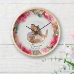 Chic Romantic Floral Blush Pink Roses Wedding Clock<br><div class="desc">Chic Romantic Floral Blush Pink Roses Wedding Clock Add a touch of romance to your wedding with this chic clock. The elegant blush pink roses and gold details are perfect for a summer or spring wedding. The clock can be customised with your initials and wedding date to make it a...</div>