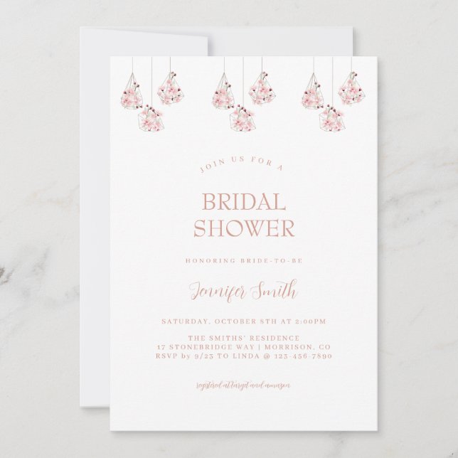 Chic Romantic Floral Bridal Shower Invitation (Front)