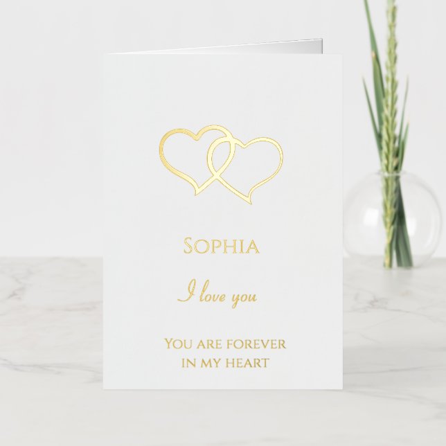 Chic Romantic Love Hearts Forever Foil Greeting Card (Front)