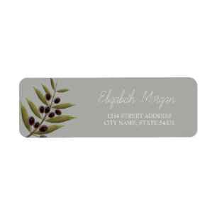 Chic Romantic Olive Branch Address Label