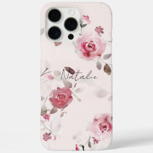 Chic Romantic Pink Floral iPhone 16 Pro Max Case