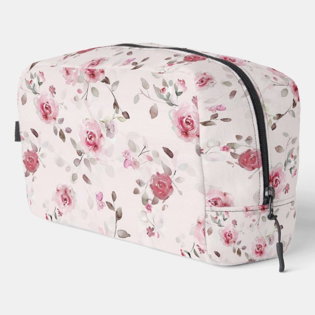 Chic Romantic Pink Floral   Dopp Kit (Right Corner)