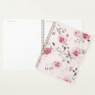 Chic Romantic Pink Floral Planner